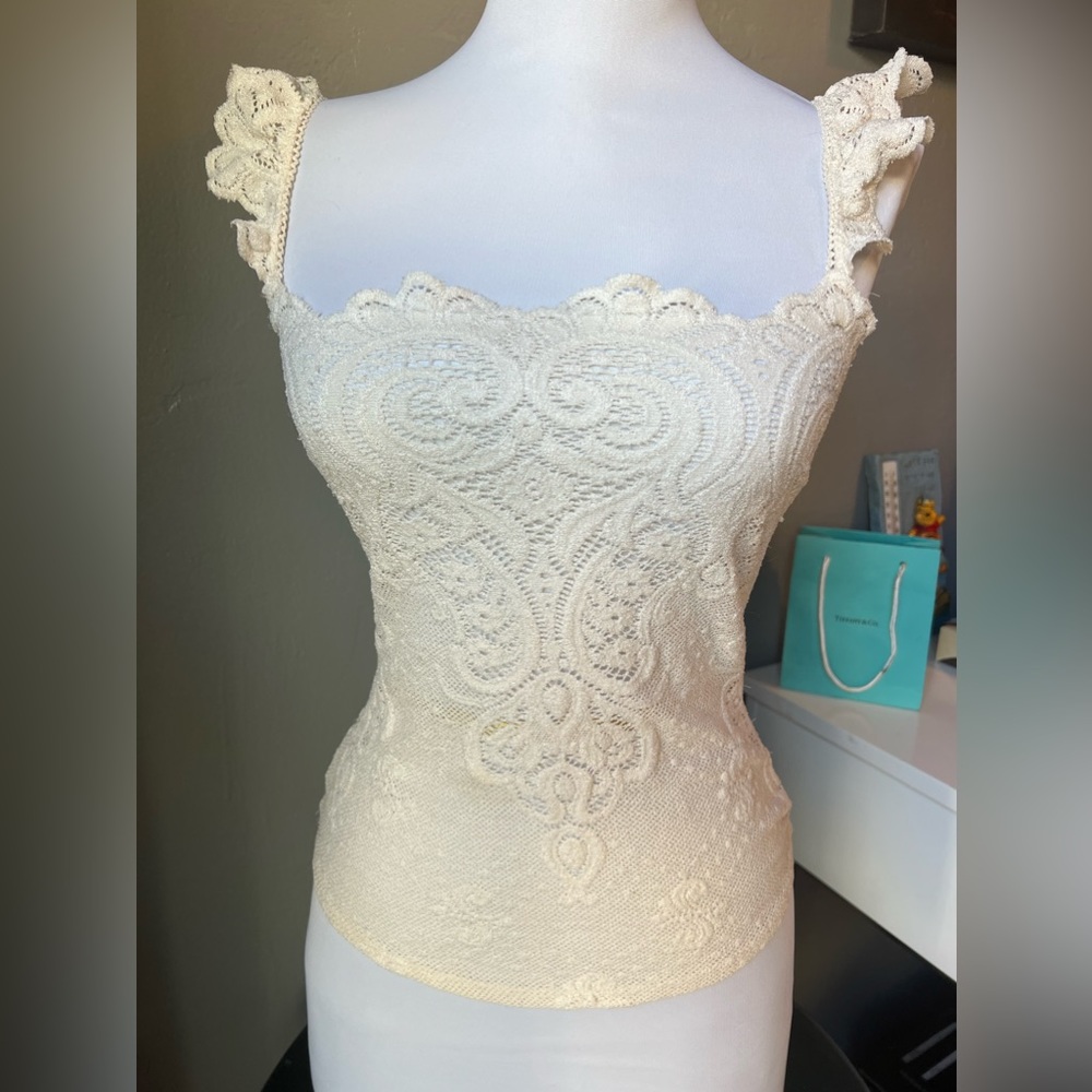 Bebe Lace Cream Top